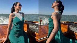 Cléo Pires aposta em vestido verde grifado no Festival de Veneza