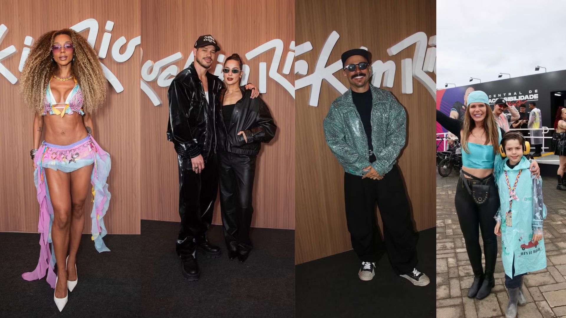 Famosos capricham nas produções e dão show de elegância no último dia de Rock in Rio