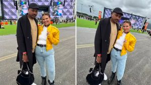 Thais Carla mostra anel de compromisso durante passagem pelo Rock in Rio e se declara apaixonada