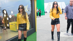 Rock in Rio: Jade Picon espanta chuva no festival e exibe coxas torneadas com minissaia