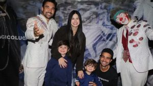 Sthefany Brito leva filhos ao circo com o marido