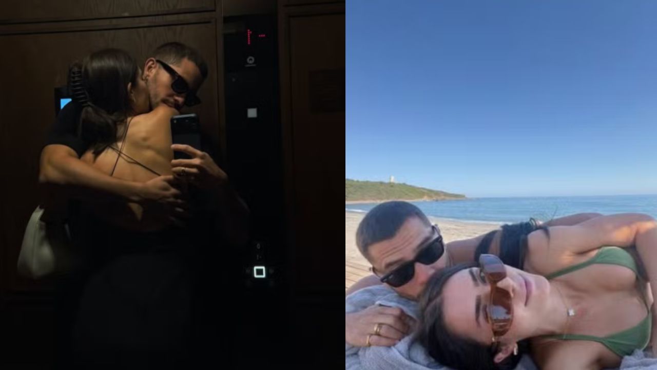 Jade Picon e André Lamoglia trocam chamego durante viagem pela Espanha