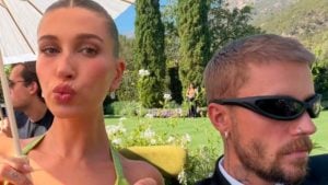 Hailey e Justin Bieber são flagrados em discussão acalorada durante festa de casamento