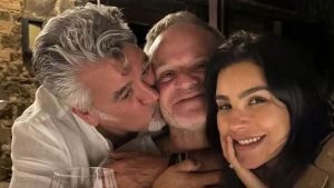 Rubinho Barrichello e Cíntia Chagas surgem grudadinhos na Itália