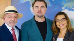 Lula e Janja recebem Leonardo DiCaprio no Palácio do Planalto