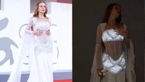 Marina Ruy Barbosa revela truque por trás de vestido em Veneza