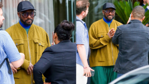 Will.i.am atende fãs na porta do Hotel Fasano após Rock in Rio