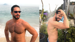 Rainer Cadete posa de sunga na praia e brincadeira nos comentários chama atenção: ‘Brigitte, eu te entendo’