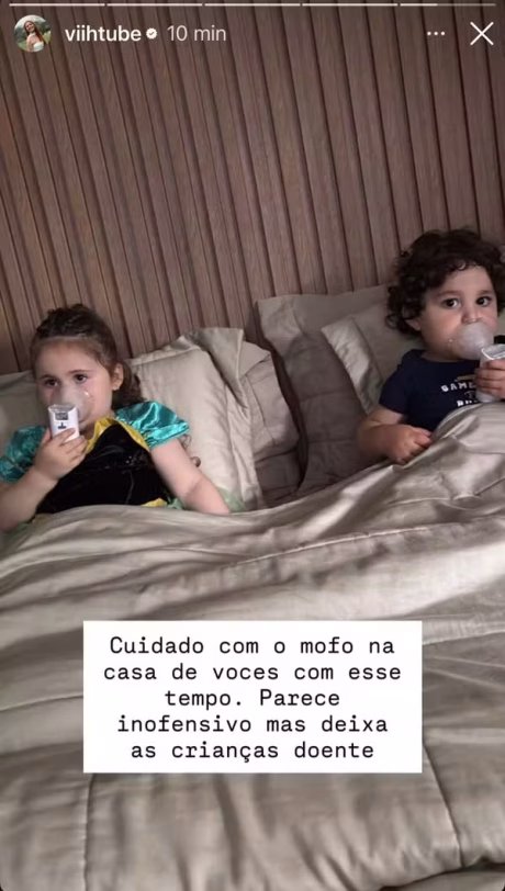 Viih Tube e Eliezer passam por momentos de tensão após filhos adoecerem por conta de mofo no quarto de brinquedos