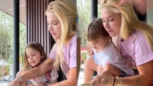 Hospedada na casa de Vini Jr., Virginia encanta a web ao mostrar dia de arte com as filhas na Espanha