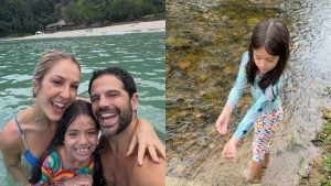 Duda Nagle mostra fotos em acampamento ao lado da namorada e da pequena Zoe, sua filha com Sabrina Sato