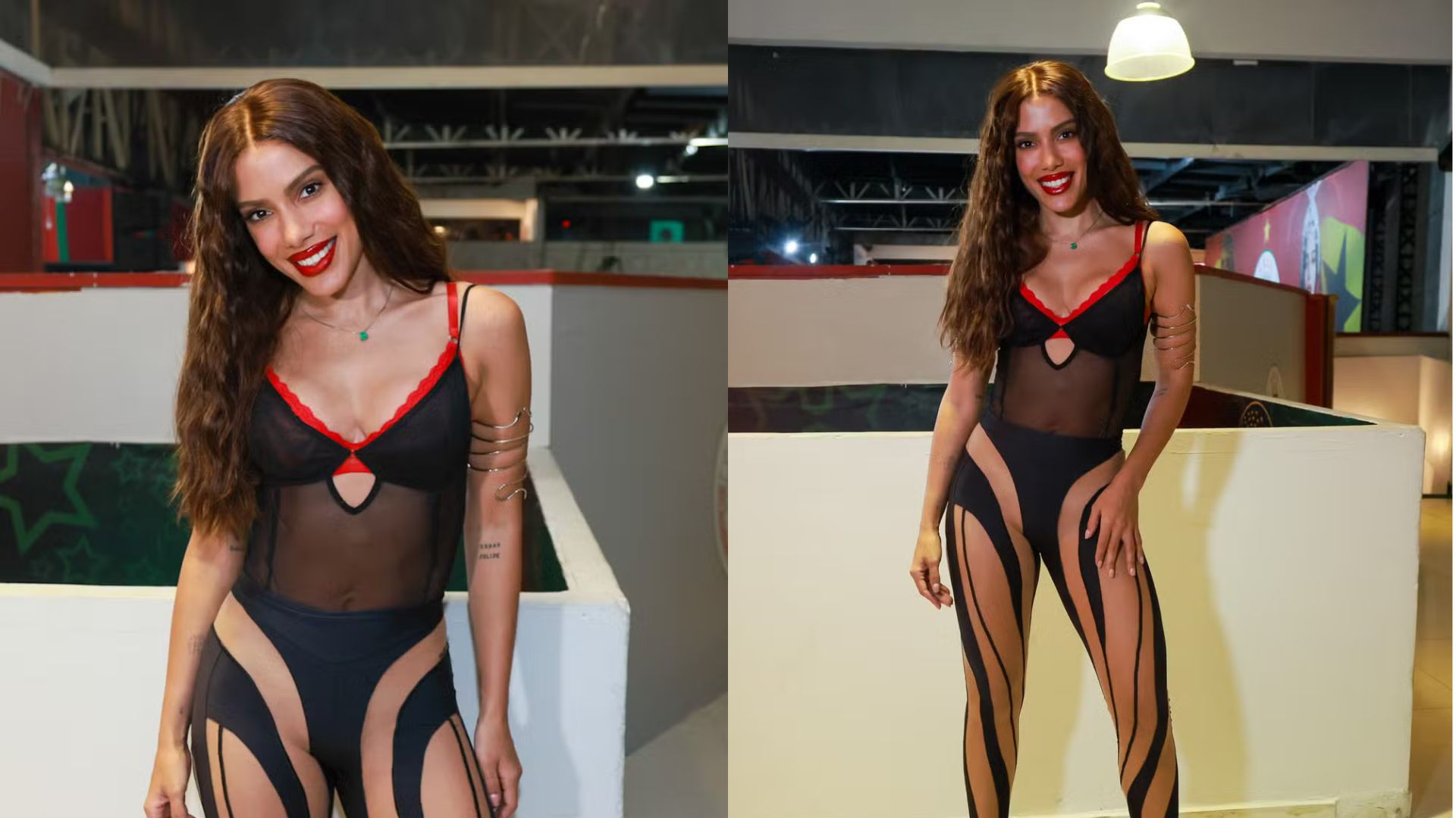 Anitta aposta em transparência ousada e rouba a cena em ensaio da Grande Rio