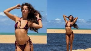 Marina Sena exibe bronzeado em cenário paradisíaco e encanta seguidores