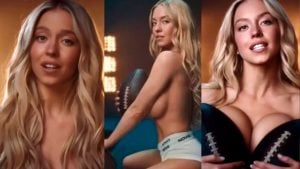 Sydney Sweeney dobra a aposta e surge de calcinha e topless em novo anúncio
