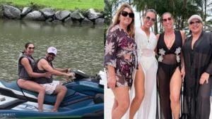 Mãe de Virginia Fonseca aproveita mansão da filha em Mangaratiba com namorado e amigas