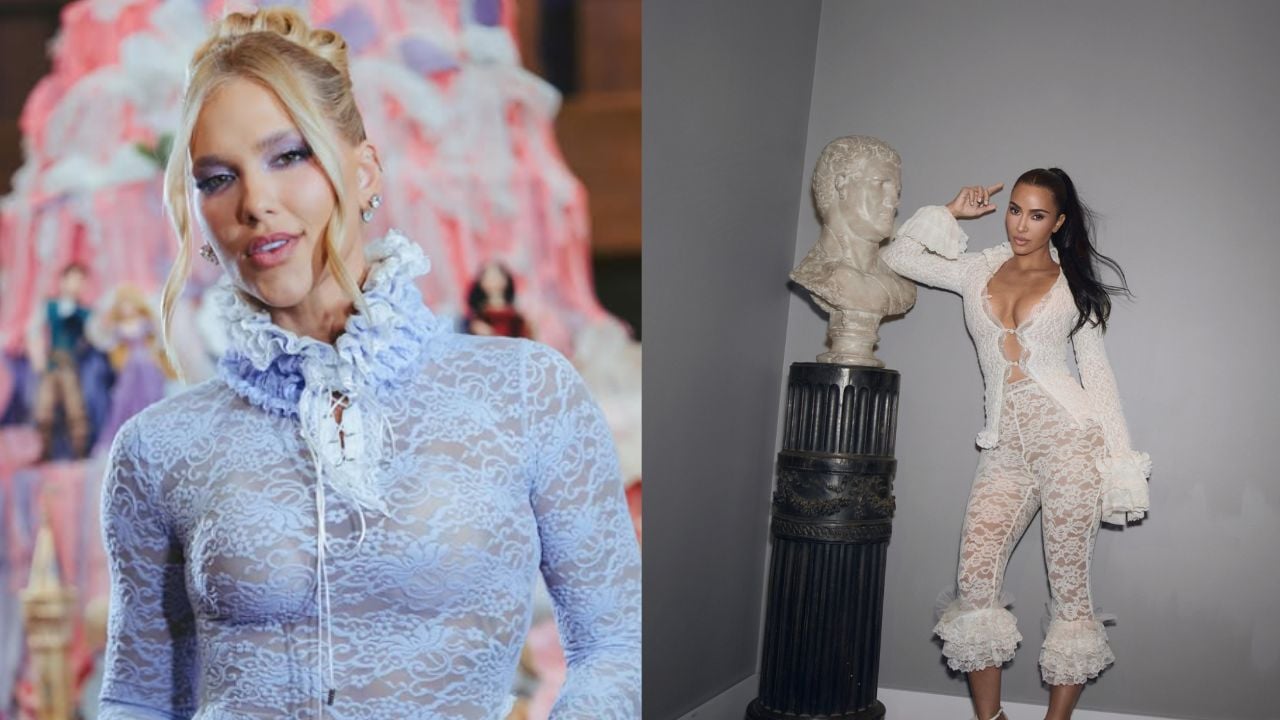 Web compara looks de renda de Kim Kardashian e Virginia Fonseca