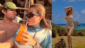 Giulia Be e Conor Kennedy embarcam para Fernando de Noronha em primeira viagem após casamento