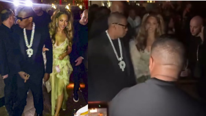 Jay-Z chama atenção com cordão de brilhantes ao curtir noite em Las Vegas com Beyoncé