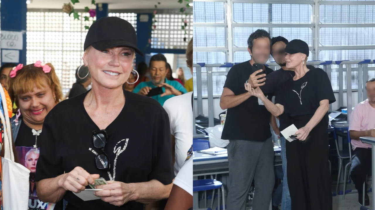 Xuxa causa alvoroço em colégio eleitoral no Rio e reúne multidão; veja fotos e vídeos