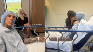 Travis Barker é hospitalizado, recebe visita da filha e ganha beijo de Kourtney Kardashian